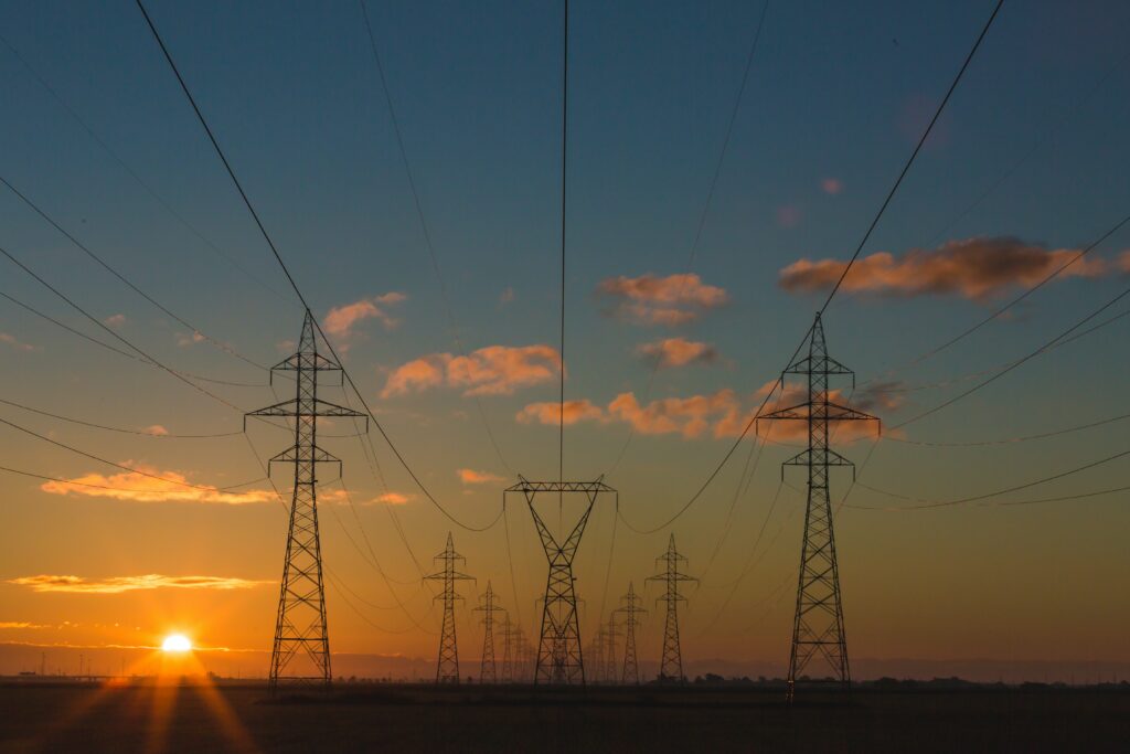 rede elétrica de energia para representar o pagamento da taxa mínima de energia